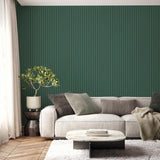 York Raiden Sea Green Ribbed Panel Wallpaper