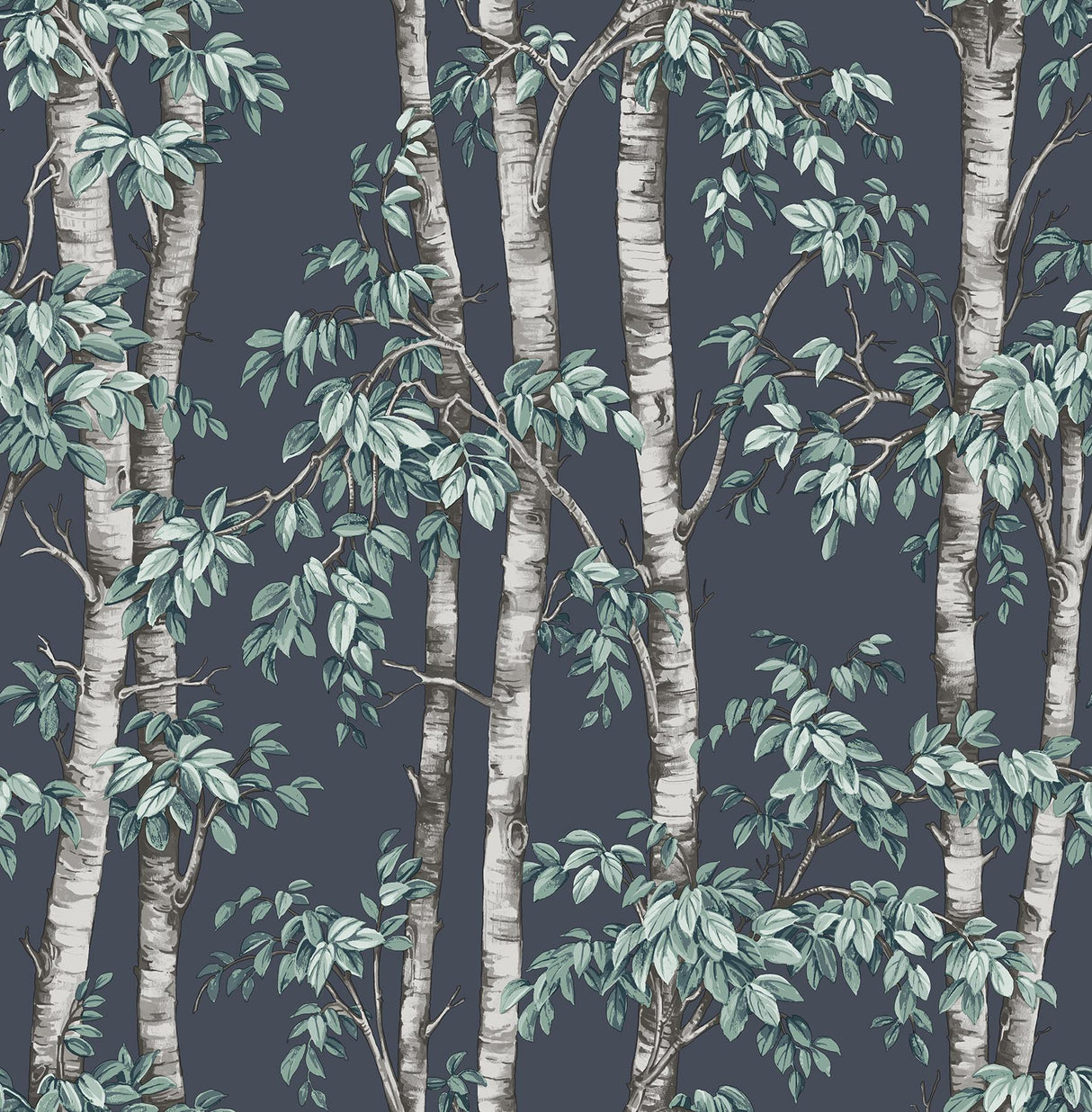 York Bastian Blue Trees Wallpaper
