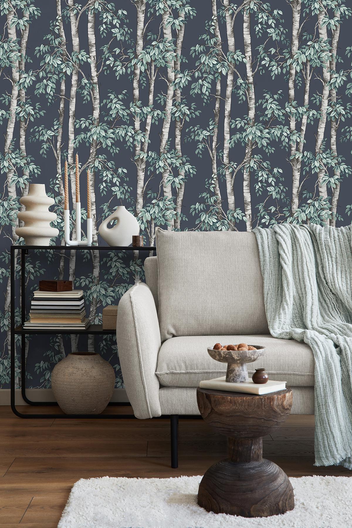 York Bastian Blue Trees Wallpaper