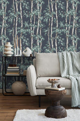 York Bastian Blue Trees Wallpaper