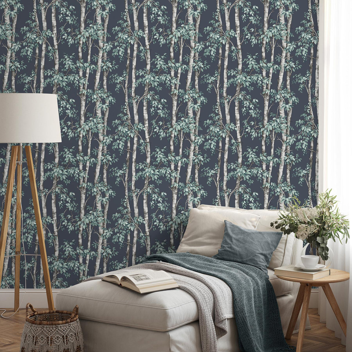 York Bastian Blue Trees Wallpaper
