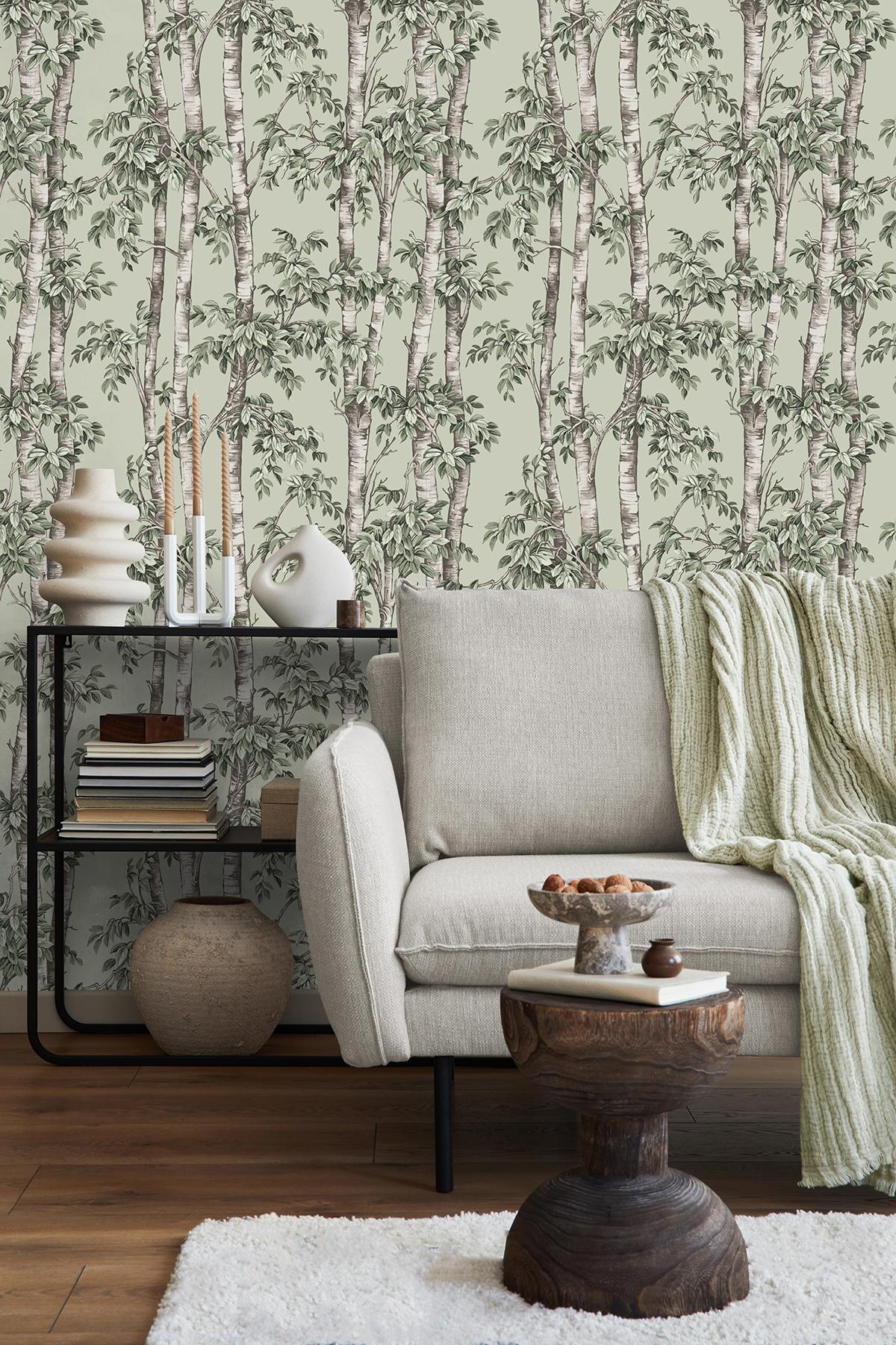 York Bastian Green Trees Wallpaper