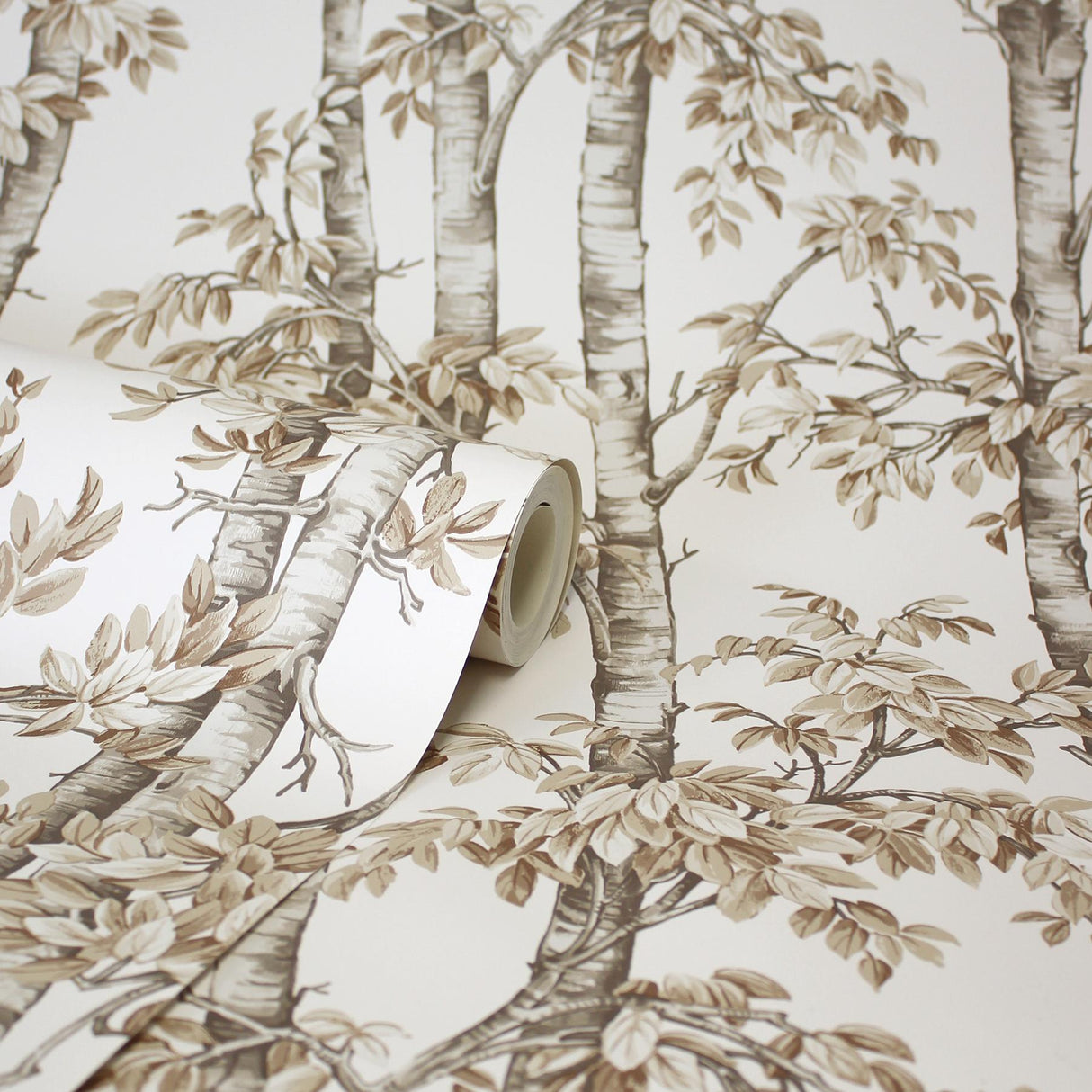 York Bastian Neutral Trees Wallpaper