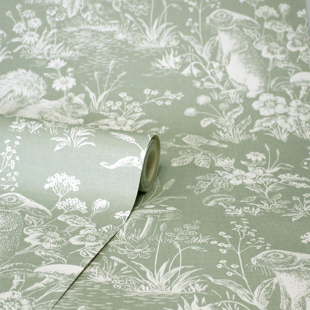 York Eames Sage Forest Friends Wallpaper