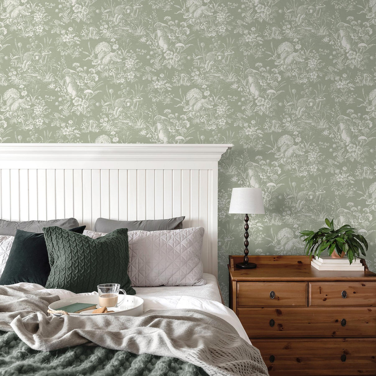 York Eames Sage Forest Friends Wallpaper