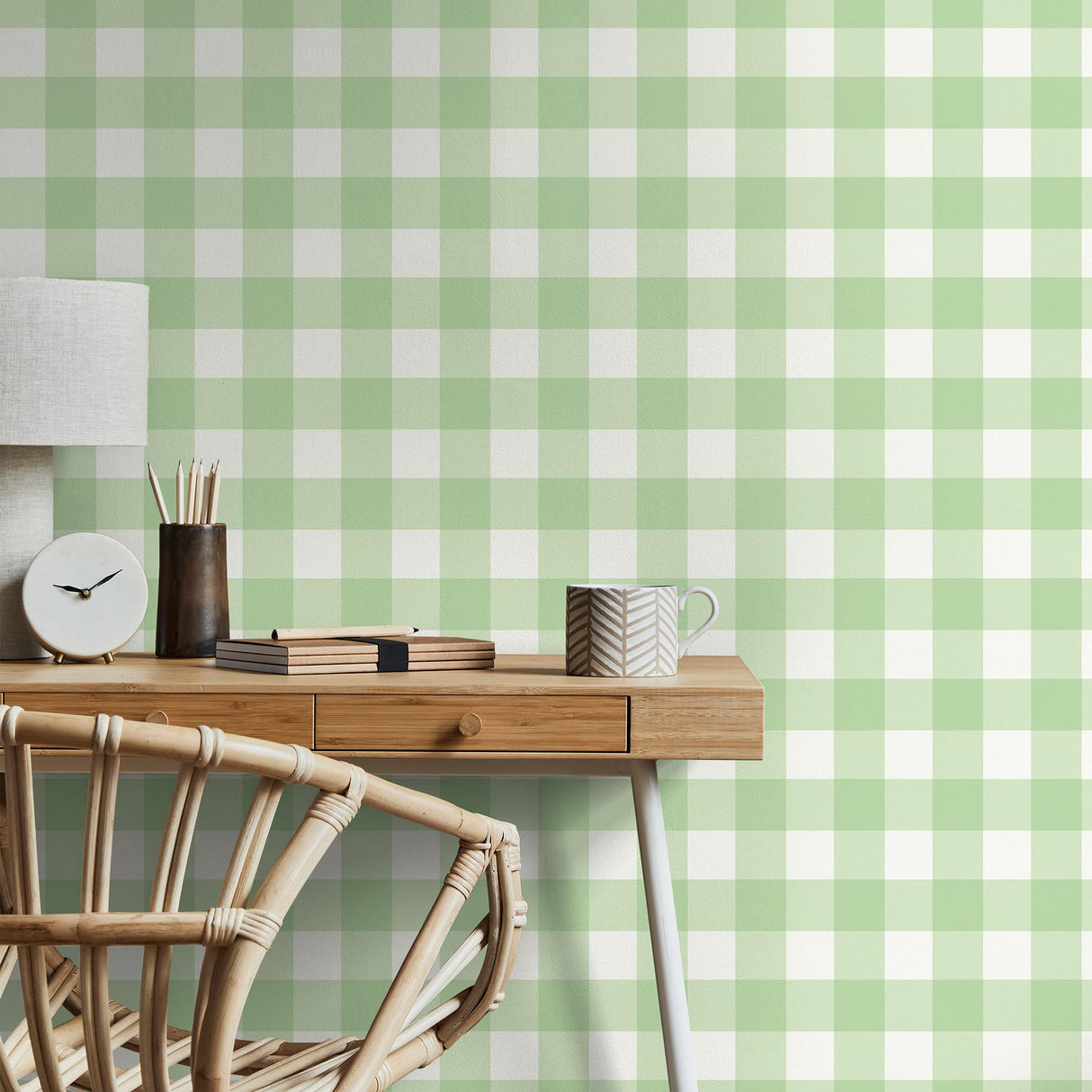 York Patrice Light Green Gingham Wallpaper
