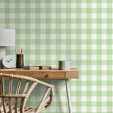 York Patrice Light Green Gingham Wallpaper