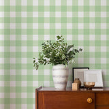 York Patrice Light Green Gingham Wallpaper