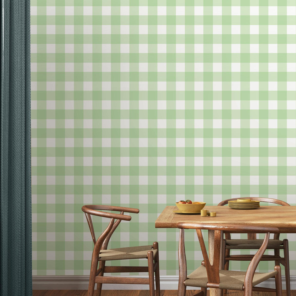 York Patrice Light Green Gingham Wallpaper