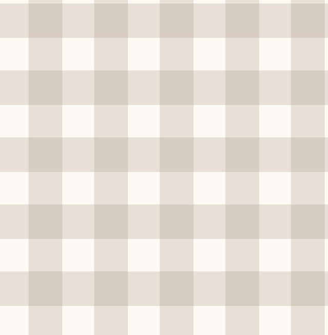 York Patrice Light Brown Gingham Wallpaper