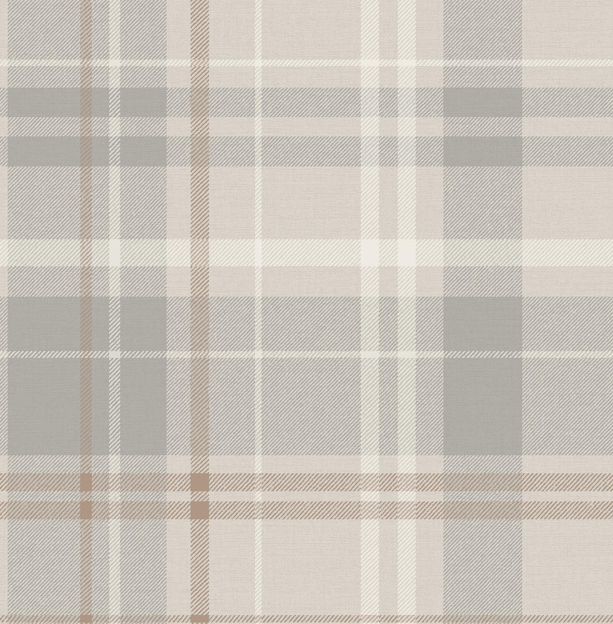 York Hester Light Grey Plaid Wallpaper