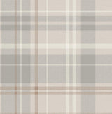 York Hester Light Grey Plaid Wallpaper