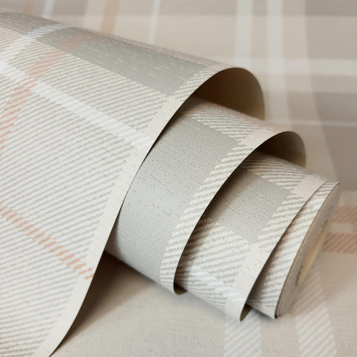 York Hester Light Grey Plaid Wallpaper