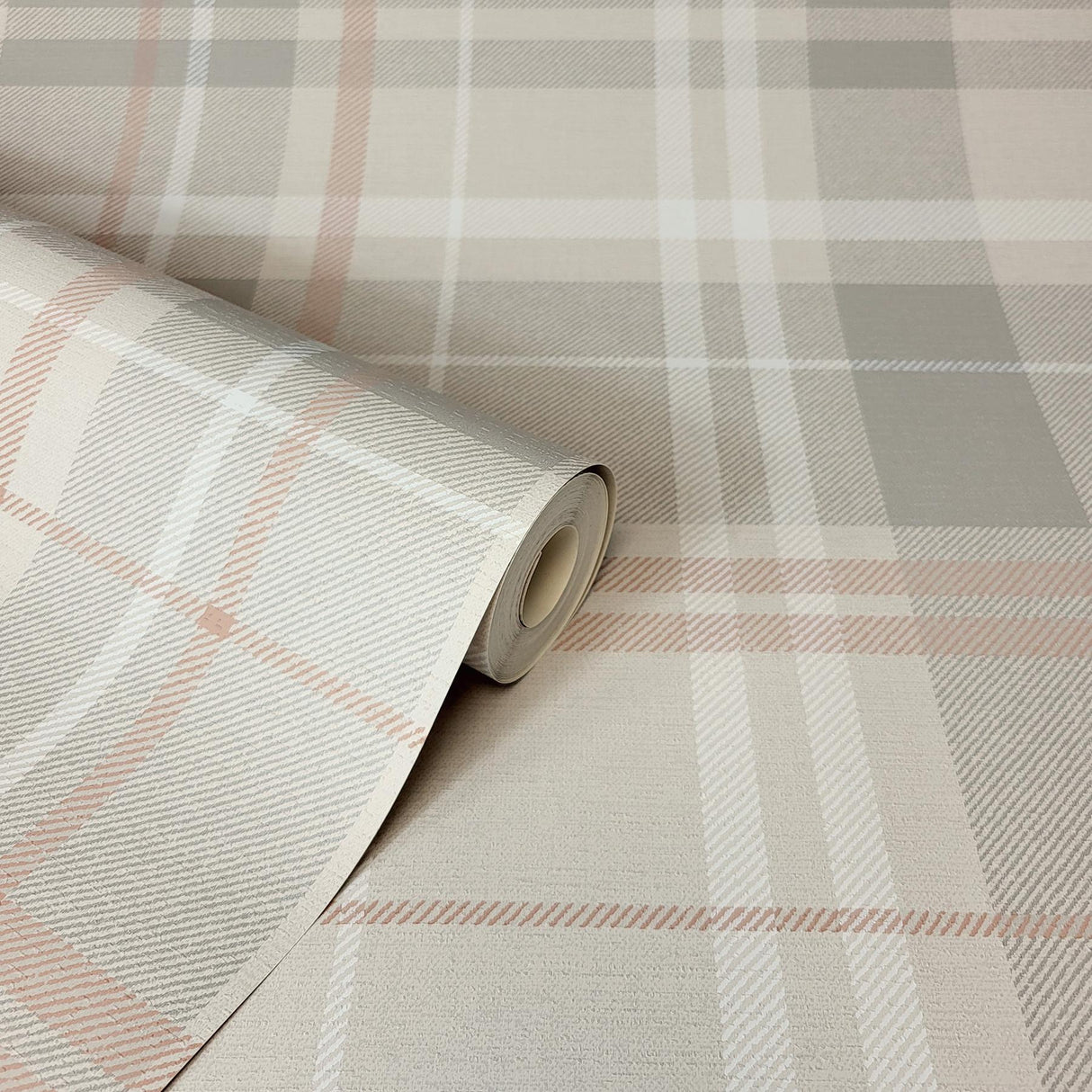 York Hester Light Grey Plaid Wallpaper