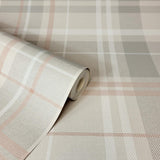 York Hester Light Grey Plaid Wallpaper