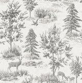 York Dwyer Grey Stag Toile Wallpaper