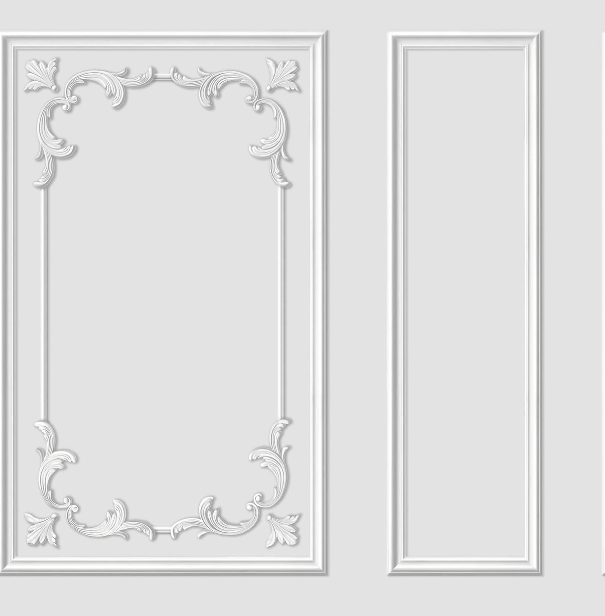 York Rhonda White Ornate Paneling Wallpaper