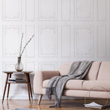 York Rhonda White Ornate Paneling Wallpaper