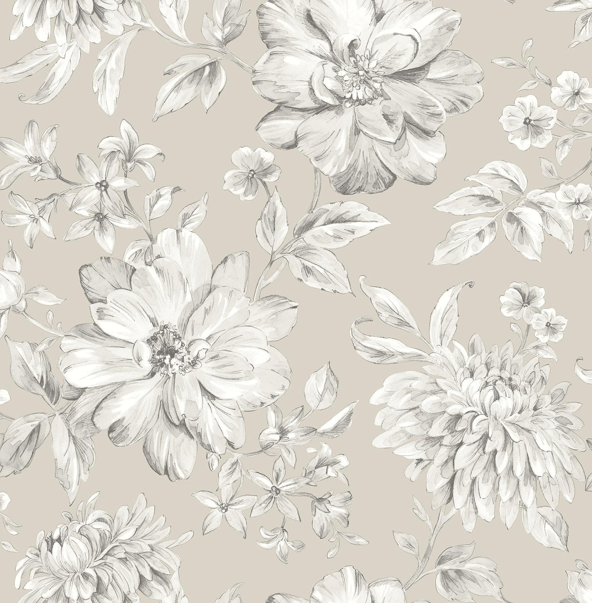 York Gabriela Champagne Floral Wallpaper