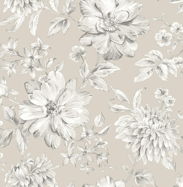 York Gabriela Champagne Floral Wallpaper
