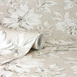 York Gabriela Champagne Floral Wallpaper
