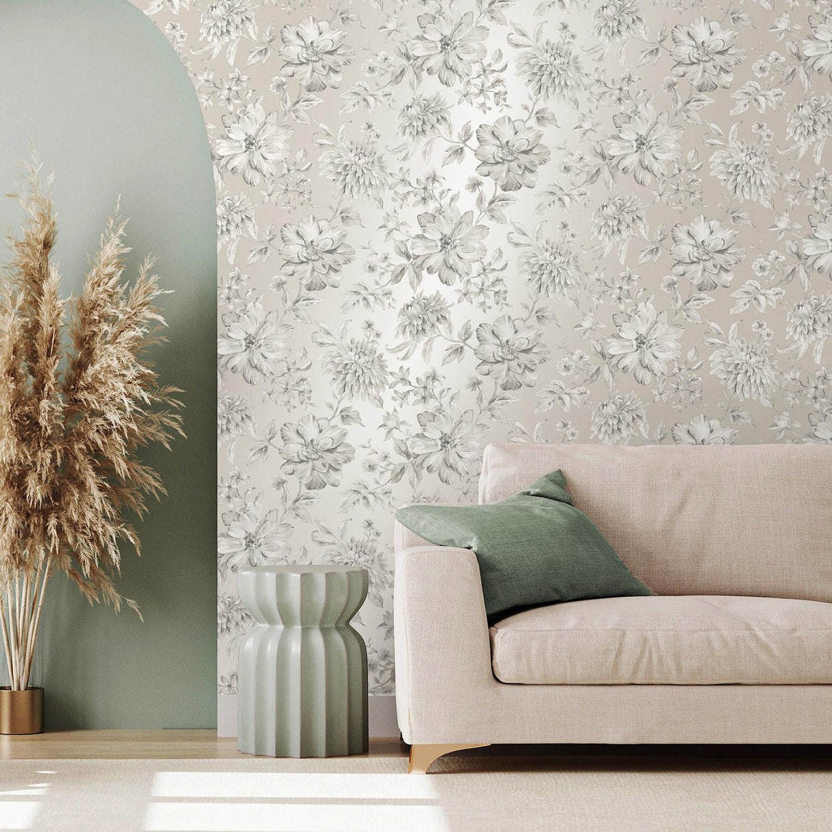 York Gabriela Champagne Floral Wallpaper