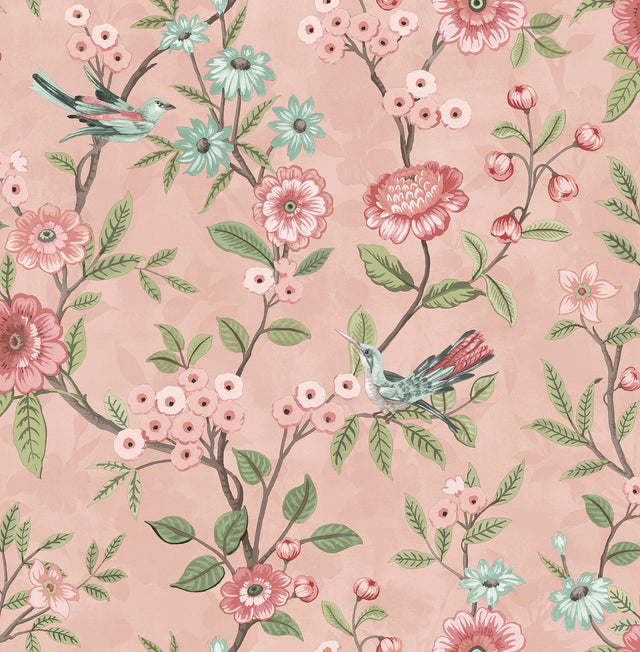York Elspeth Pink Floral Trail Wallpaper