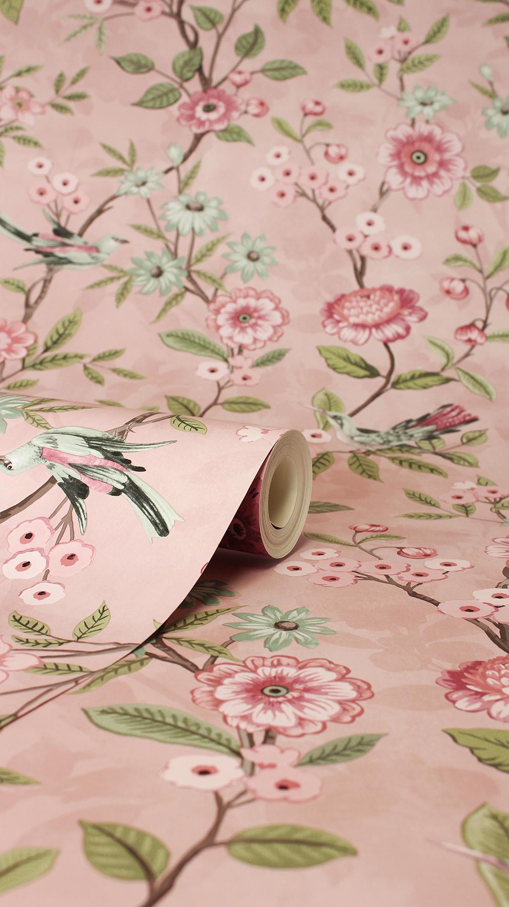 York Elspeth Pink Floral Trail Wallpaper