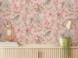 York Elspeth Pink Floral Trail Wallpaper