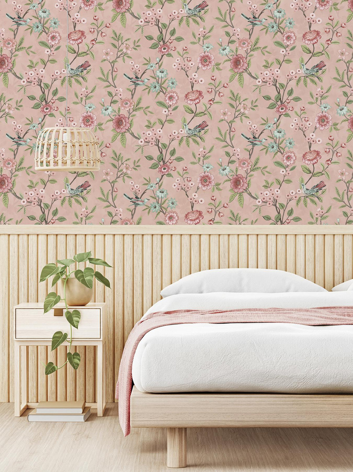 York Elspeth Pink Floral Trail Wallpaper