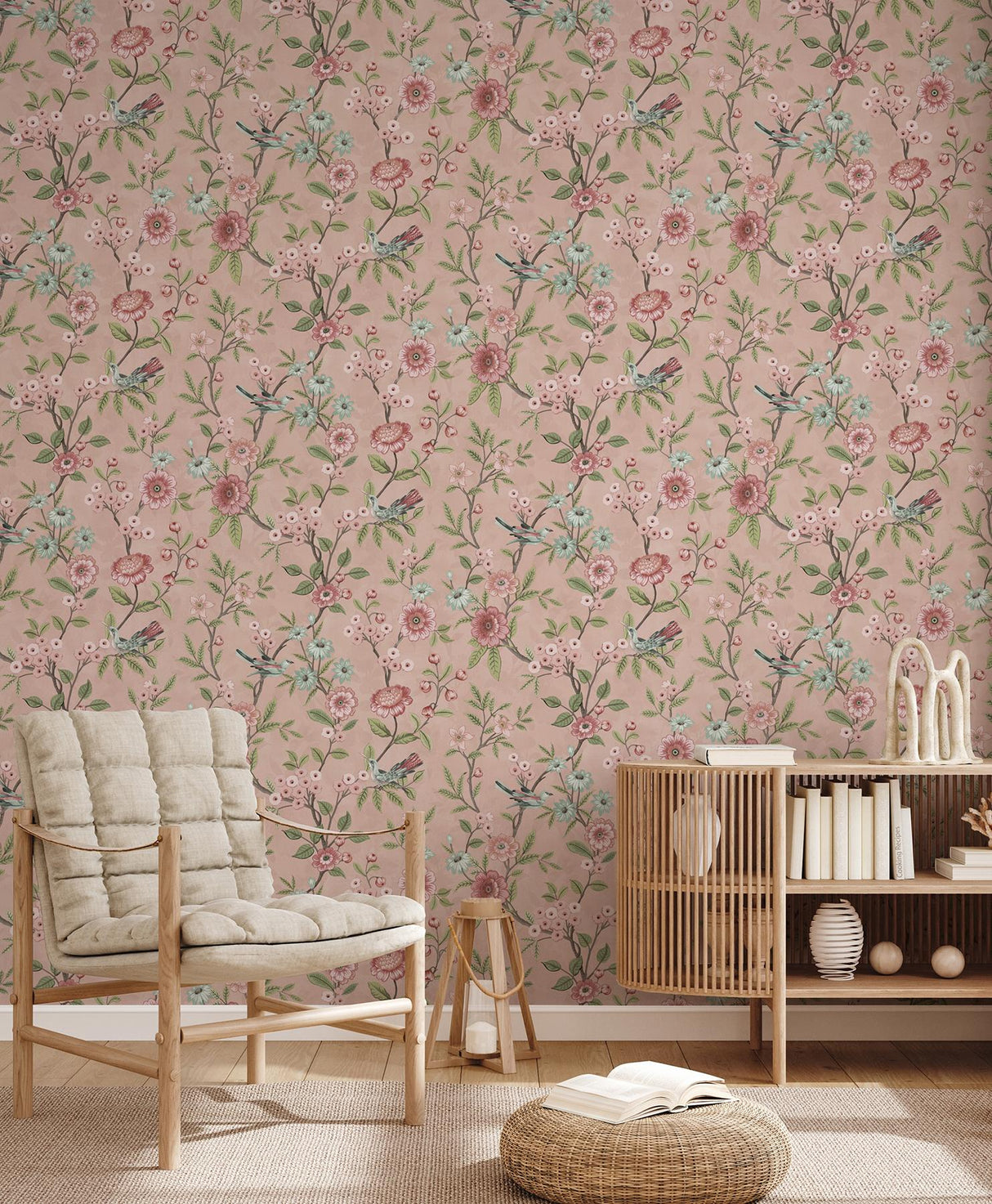 York Elspeth Pink Floral Trail Wallpaper