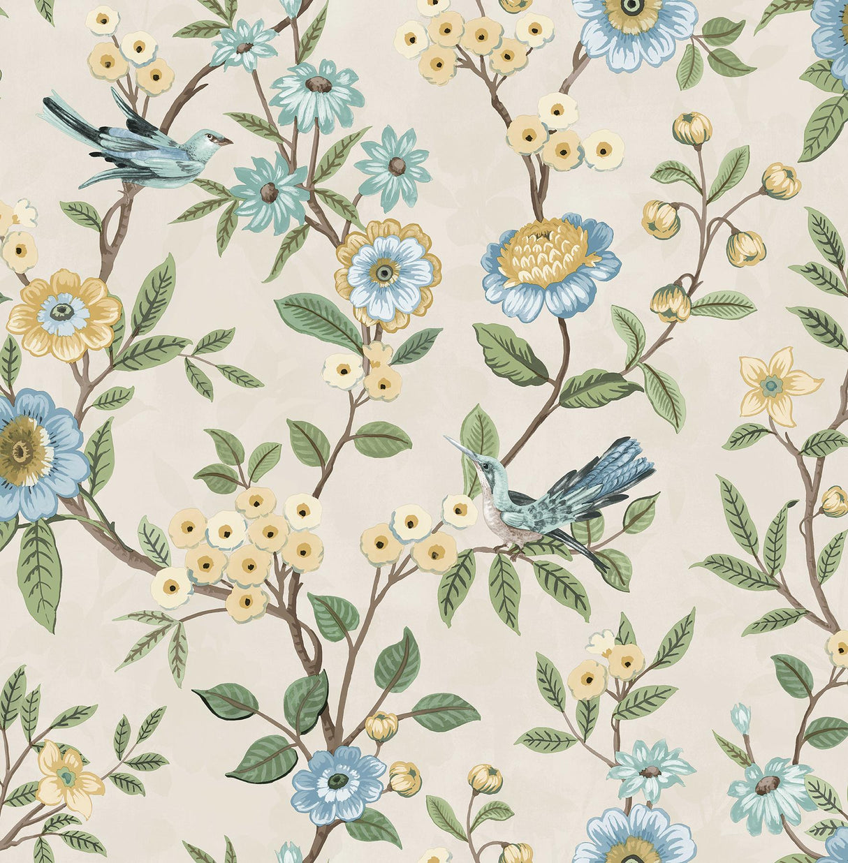 York Elspeth Light Yellow Floral Trail Wallpaper