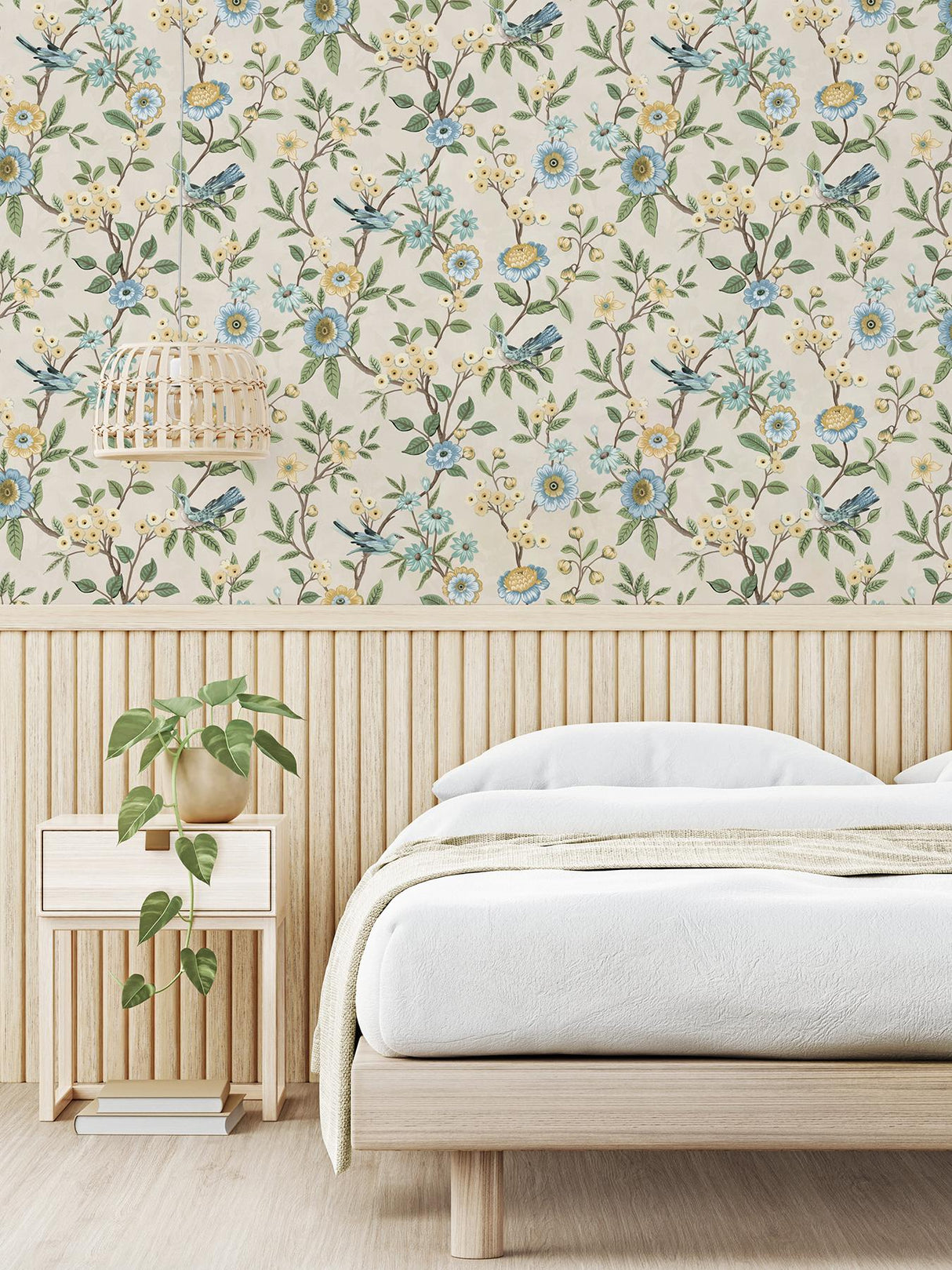 York Elspeth Light Yellow Floral Trail Wallpaper