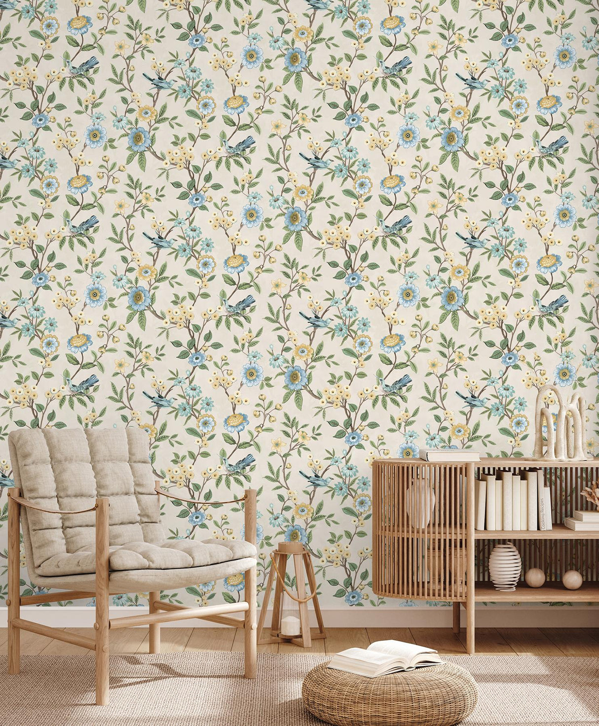 York Elspeth Light Yellow Floral Trail Wallpaper