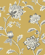 York Juliette Mustard Jacobean Wallpaper