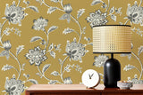 York Juliette Mustard Jacobean Wallpaper