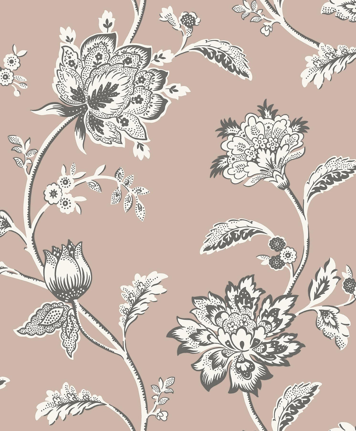 York Juliette Light Pink Jacobean Wallpaper