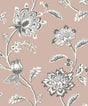 York Juliette Light Pink Jacobean Wallpaper