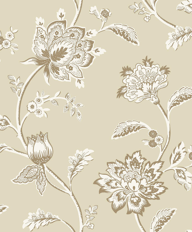 York Juliette Light Yellow Jacobean Wallpaper