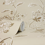 York Juliette Light Yellow Jacobean Wallpaper
