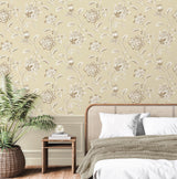 York Juliette Light Yellow Jacobean Wallpaper