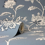 York Juliette Blue Jacobean Wallpaper