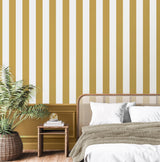 York Tavish Mustard Stripe Wallpaper