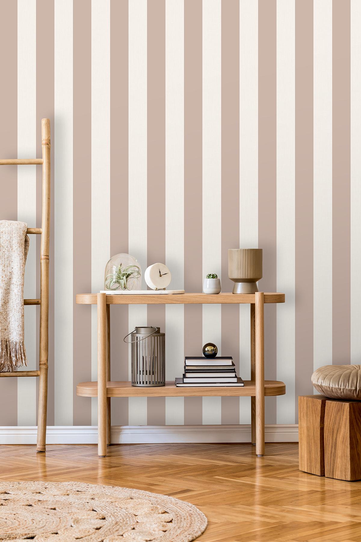 York Tavish Light Pink Stripe Wallpaper