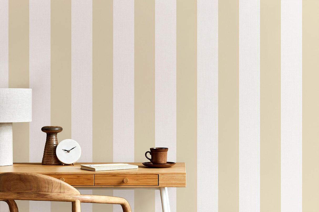 York Tavish Light Yellow Stripe Wallpaper