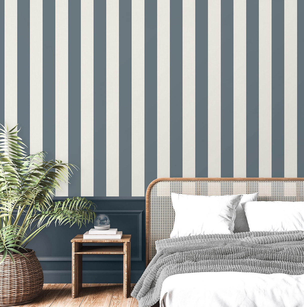 York Tavish Blue Stripe Wallpaper