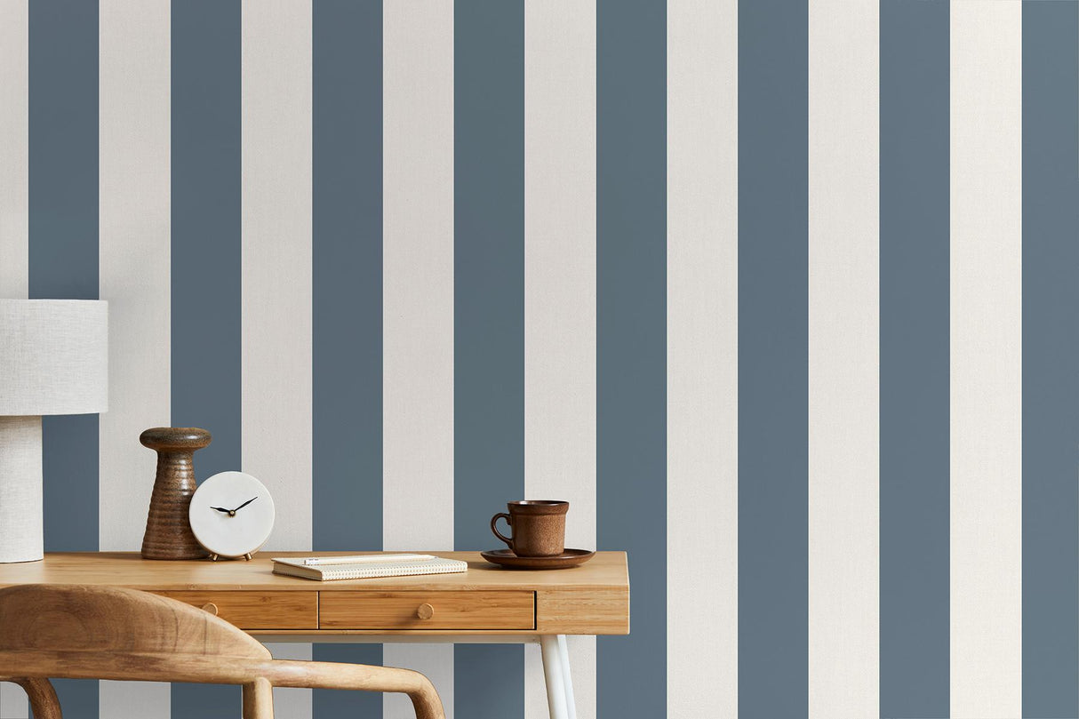 York Tavish Blue Stripe Wallpaper