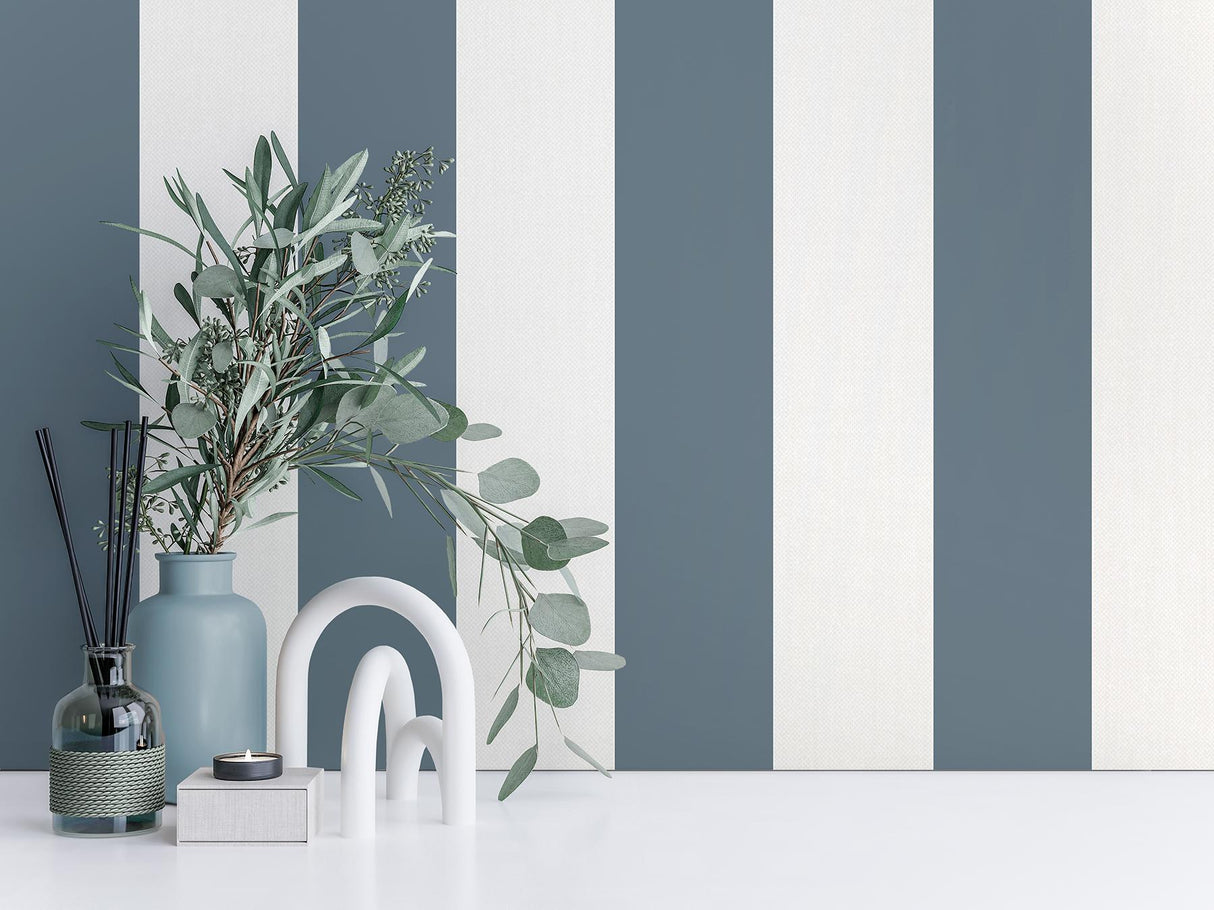 York Tavish Blue Stripe Wallpaper