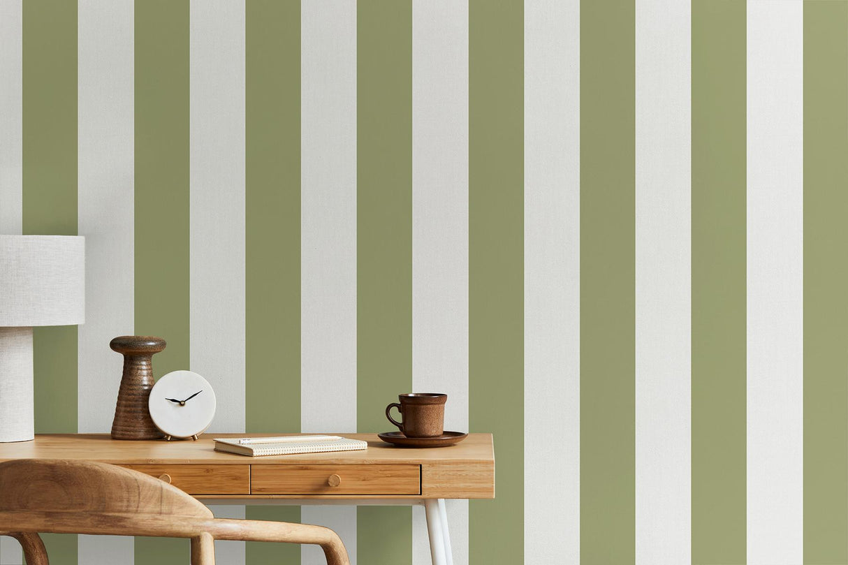 York Tavish Sage Stripe Wallpaper