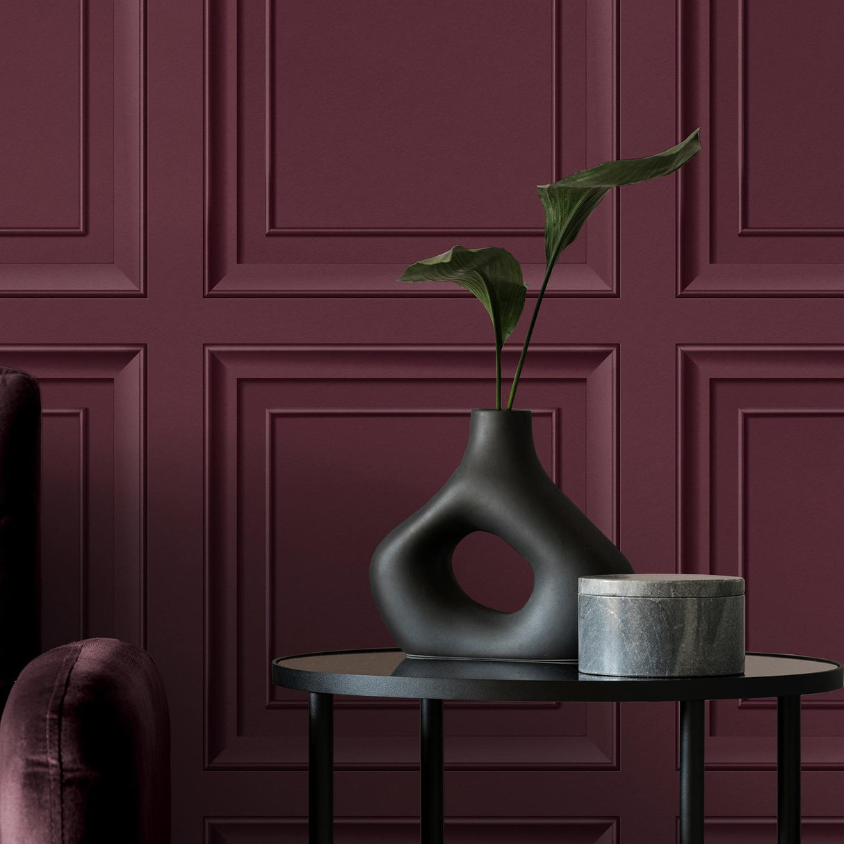York Distinctive Merlot Square Panel Wallpaper